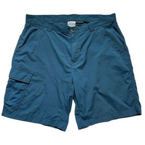 Columbia Men’s Cargo Shorts Size 36 Blue Omni-Shade Nylon Outdoor Hiking